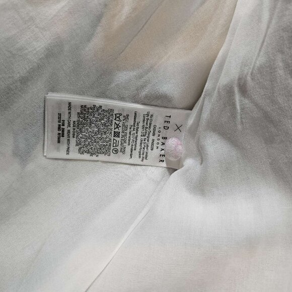 NEW Ted Baker London Rita Floral Belted Mini Dress In White Size 4, US 10 #1533 - Picture 9 of 9